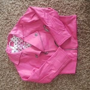 Toddlers Hot Pink Motorcycle Jacket